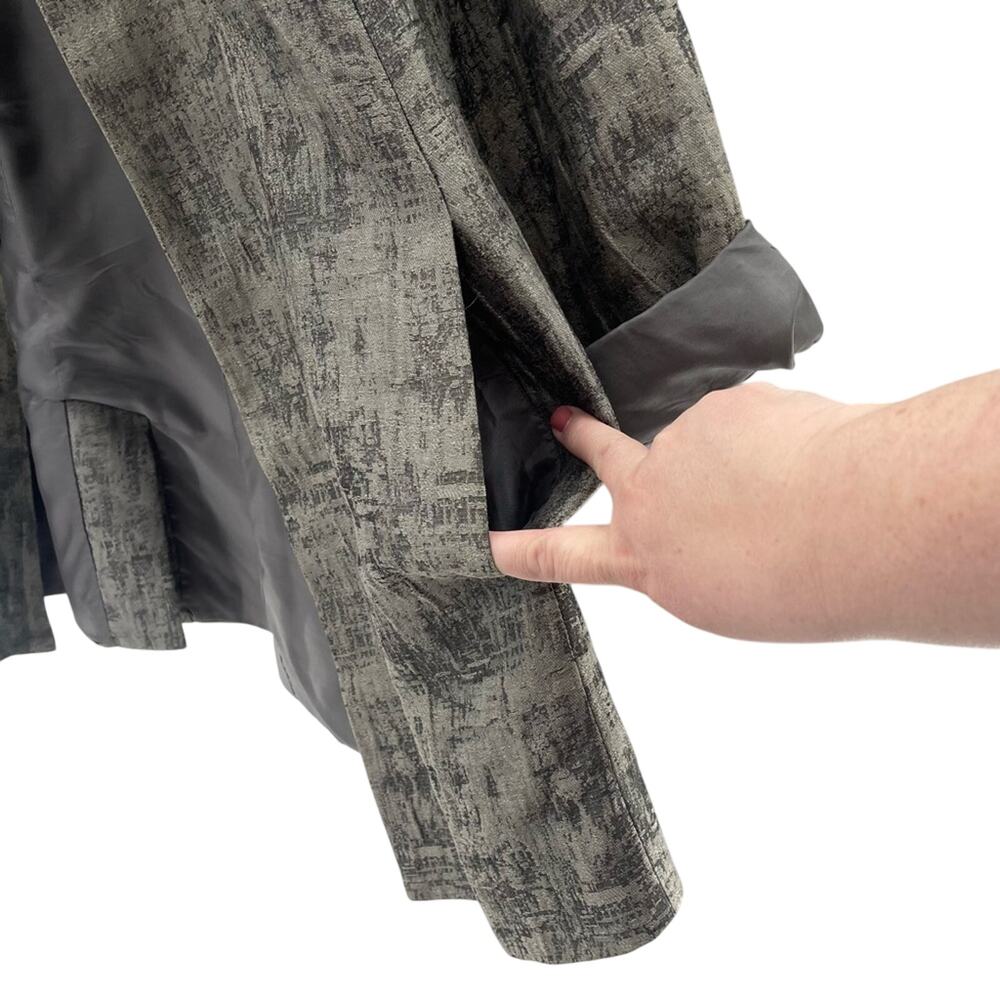 Eileen Fischer Rye Mirage Crinkle Jacquard Silk Cotton Blend Jacket Blazer 1X - Picture 6 of 11